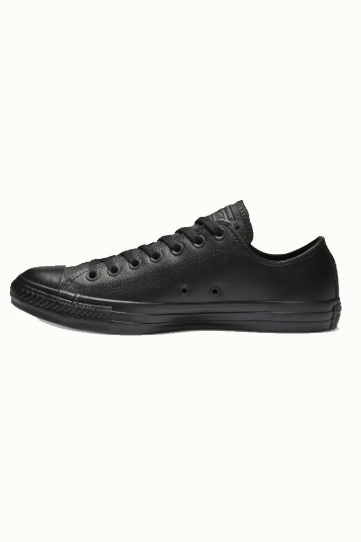 CONVERSE CHUCK TAYLOR ALL STAR LEATHER LOW TOP - BLACK MONO LEATHER