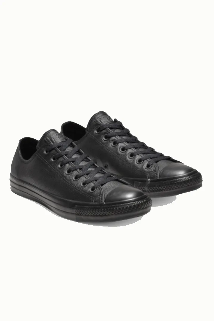 CONVERSE CHUCK TAYLOR ALL STAR LEATHER LOW TOP - BLACK MONO LEATHER