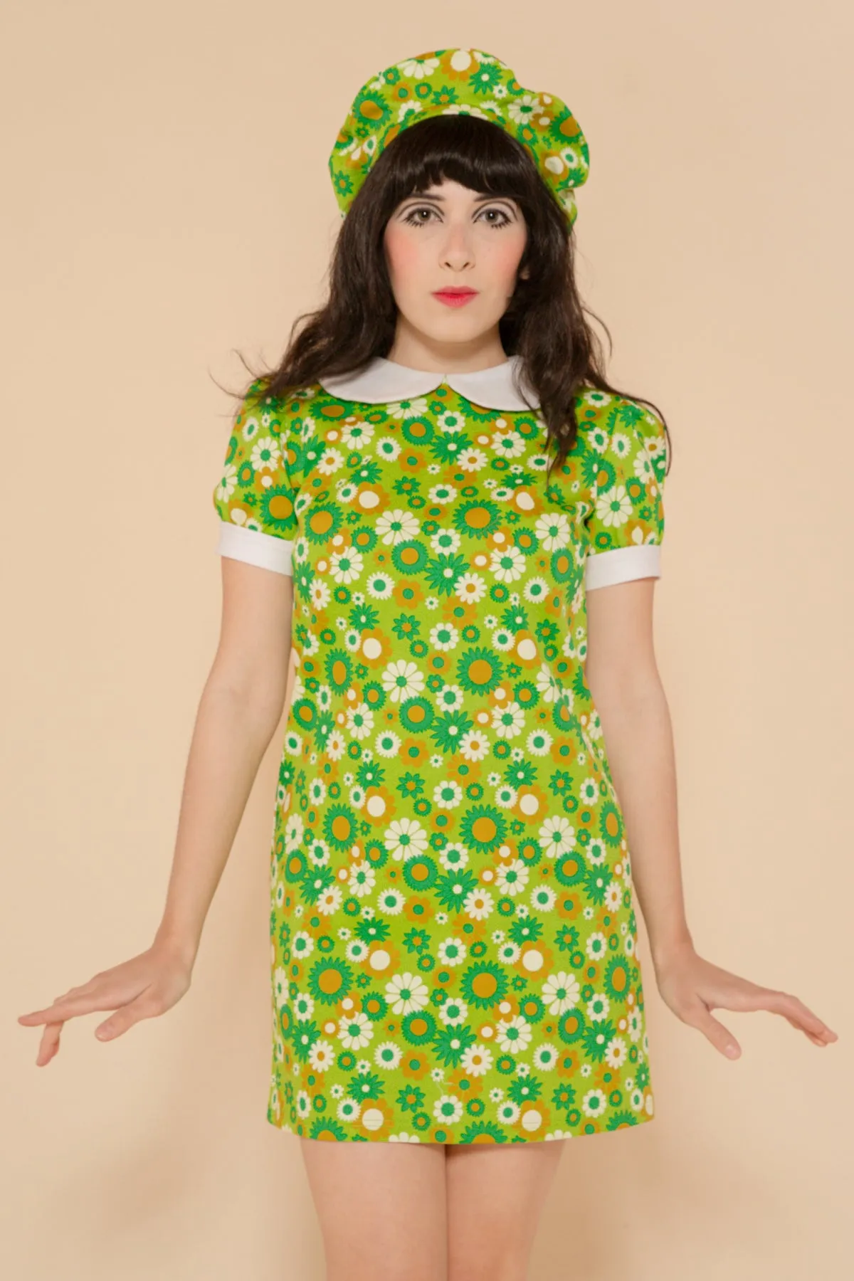 Green Daisy Mini-Dress