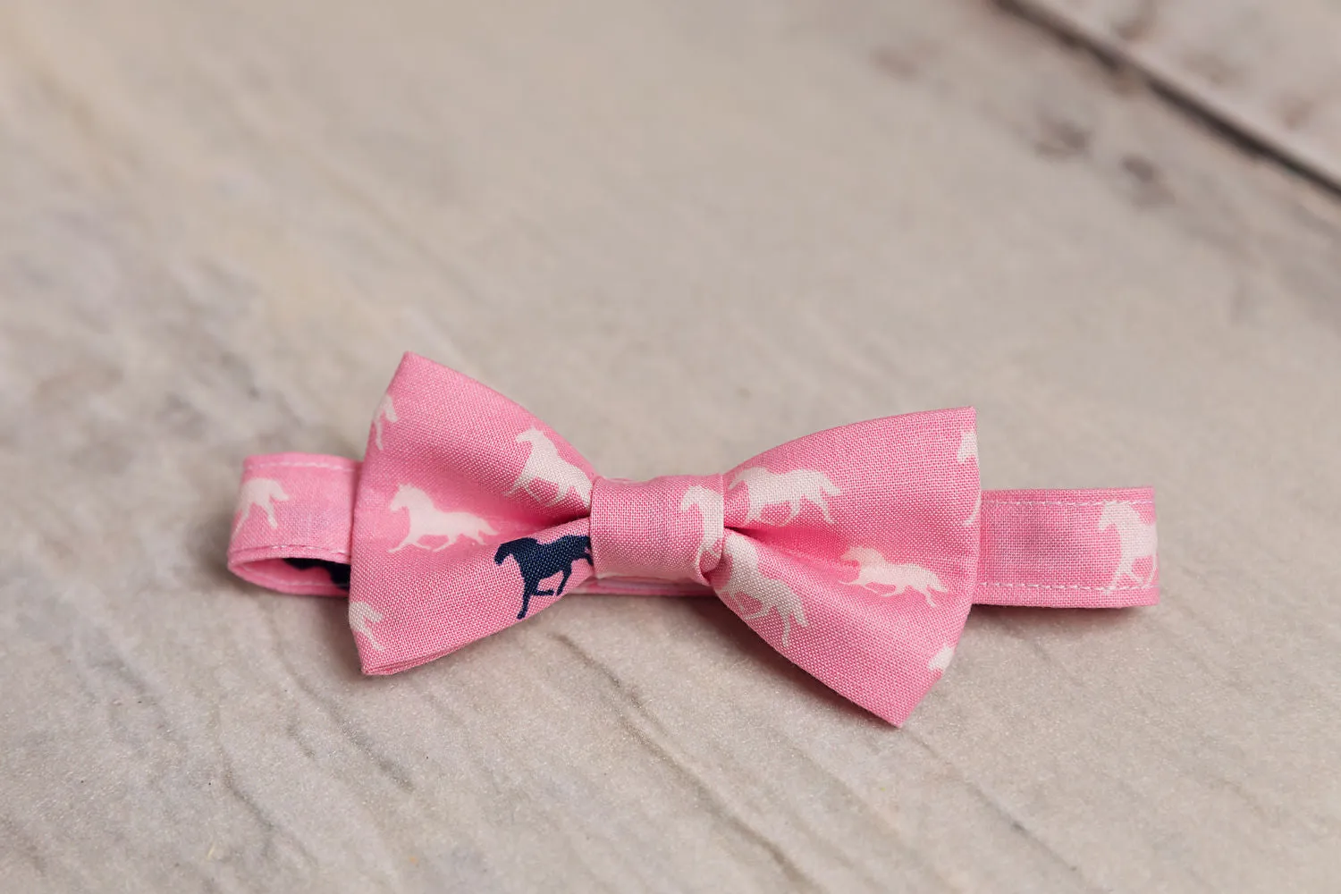 Green on Navy Horses Bow Tie