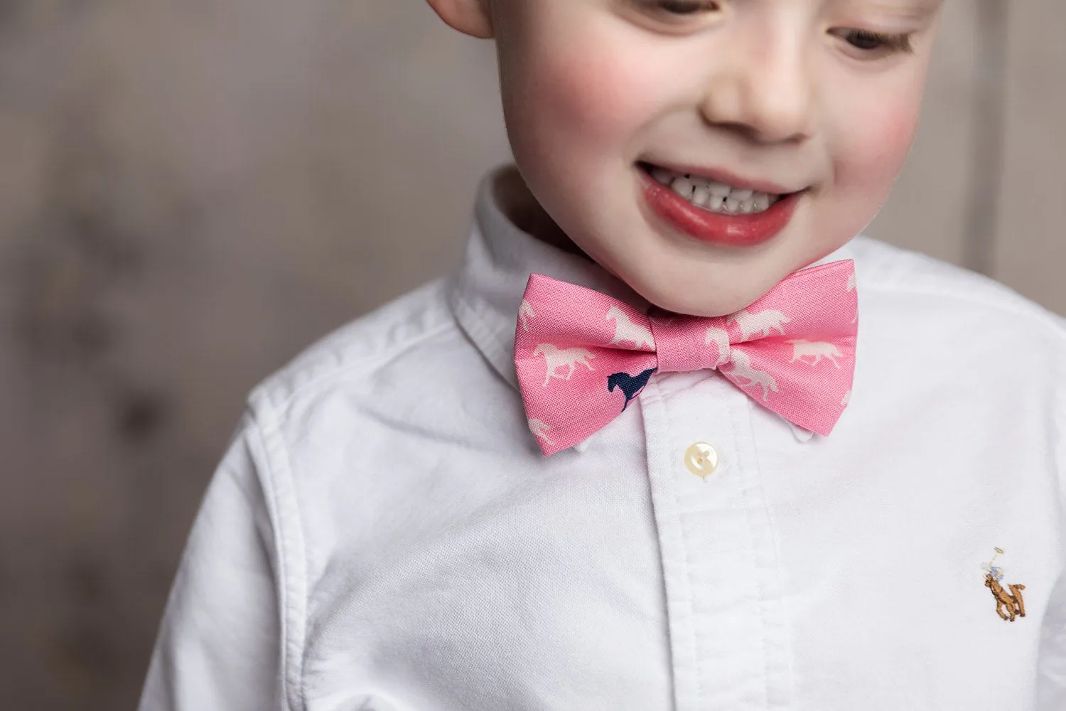 Green on Navy Horses Bow Tie
