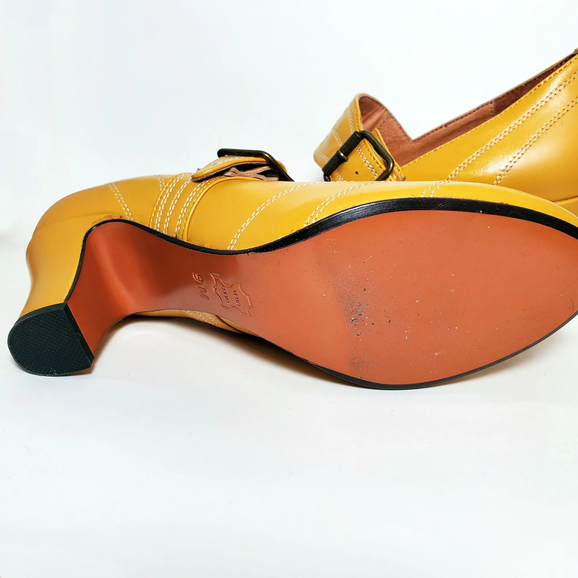 It Girl Mustard 1920's Style Heels LAST PAIR!
