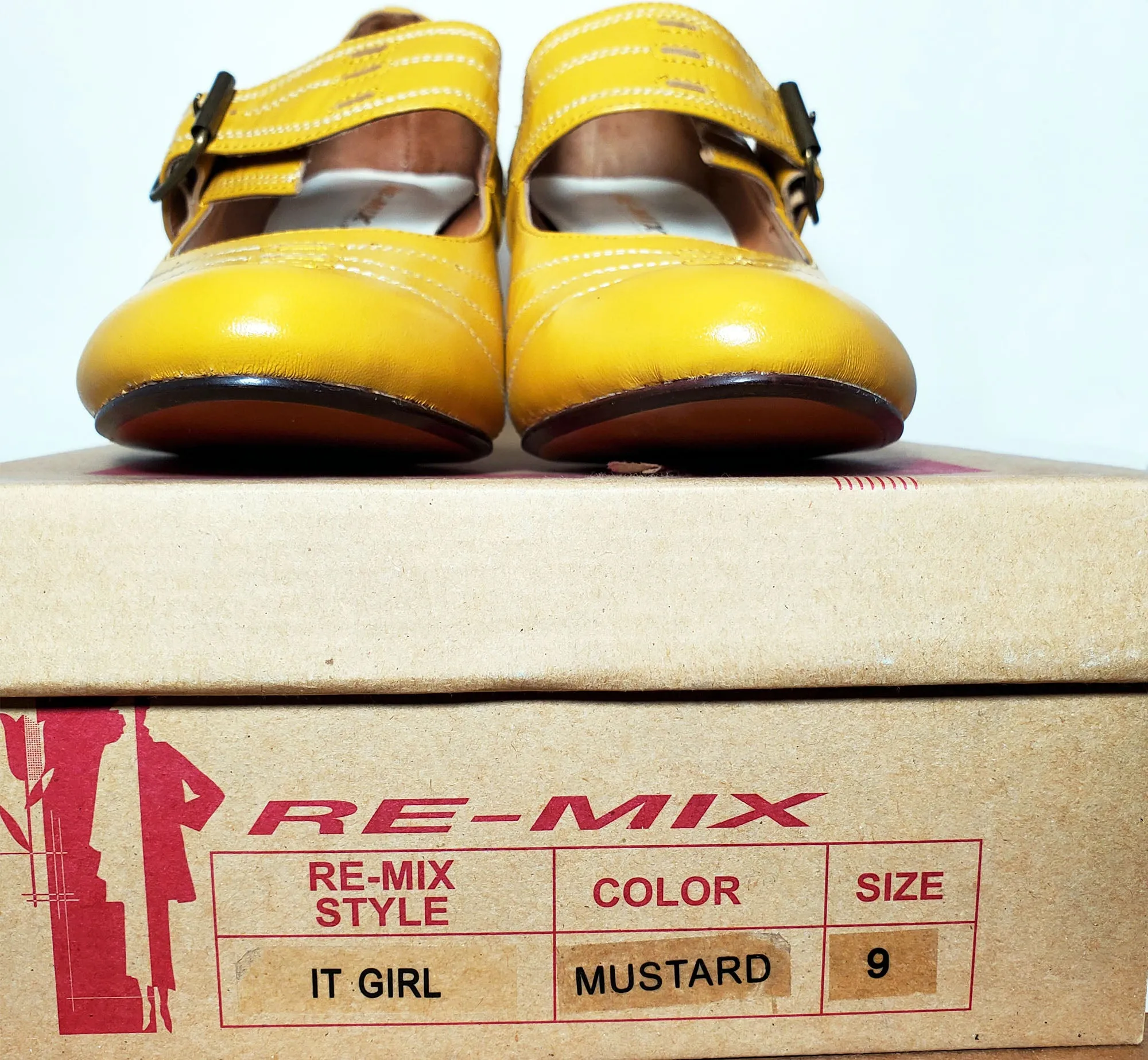 It Girl Mustard 1920's Style Heels LAST PAIR!