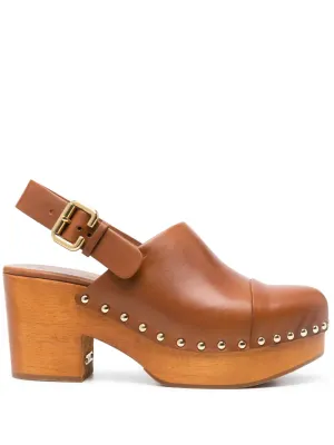 Jeannette Wedge Clog in Ginger Brown
