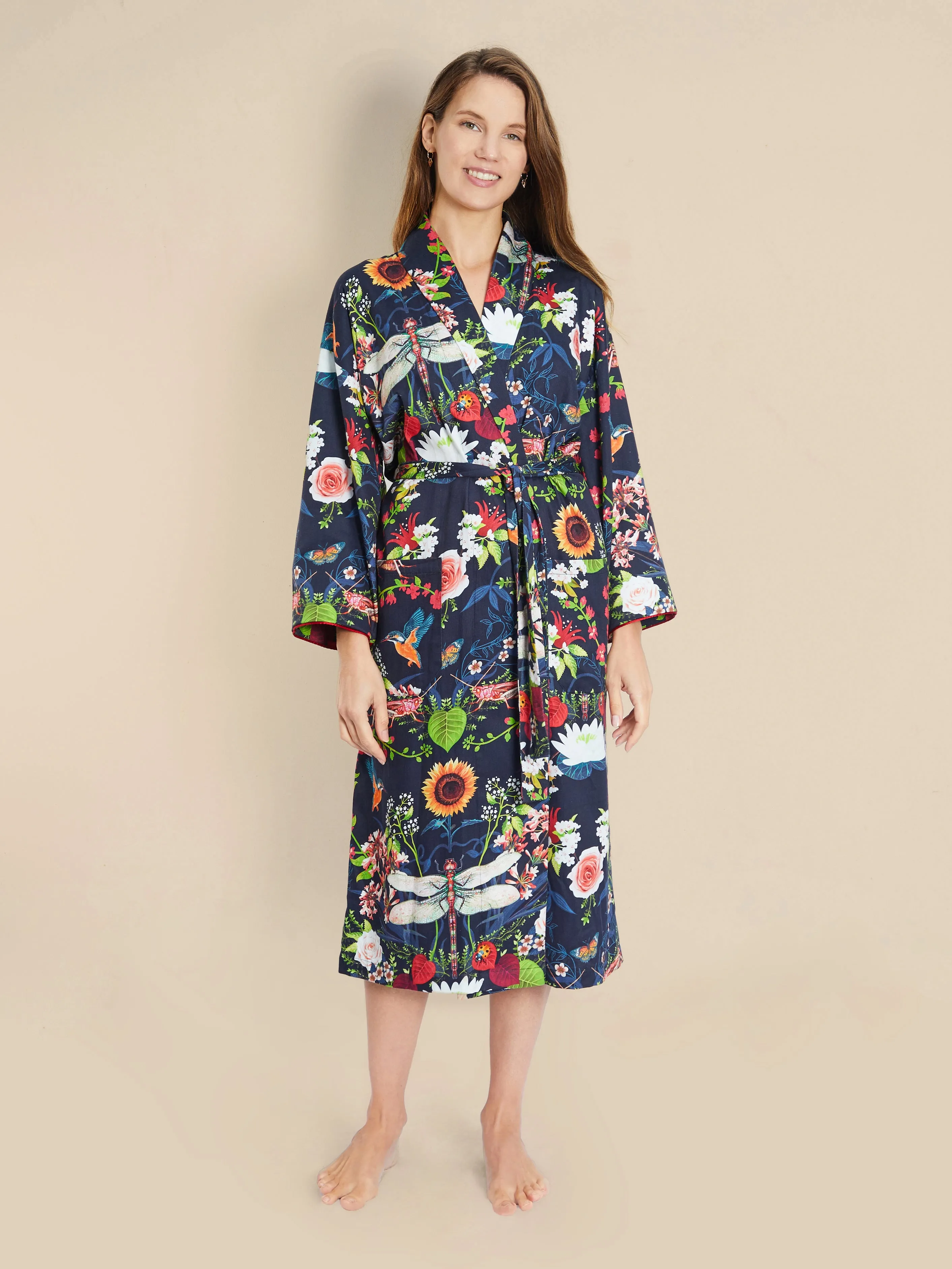 Lightweight Women's Dressing Gown - Garden Treasure