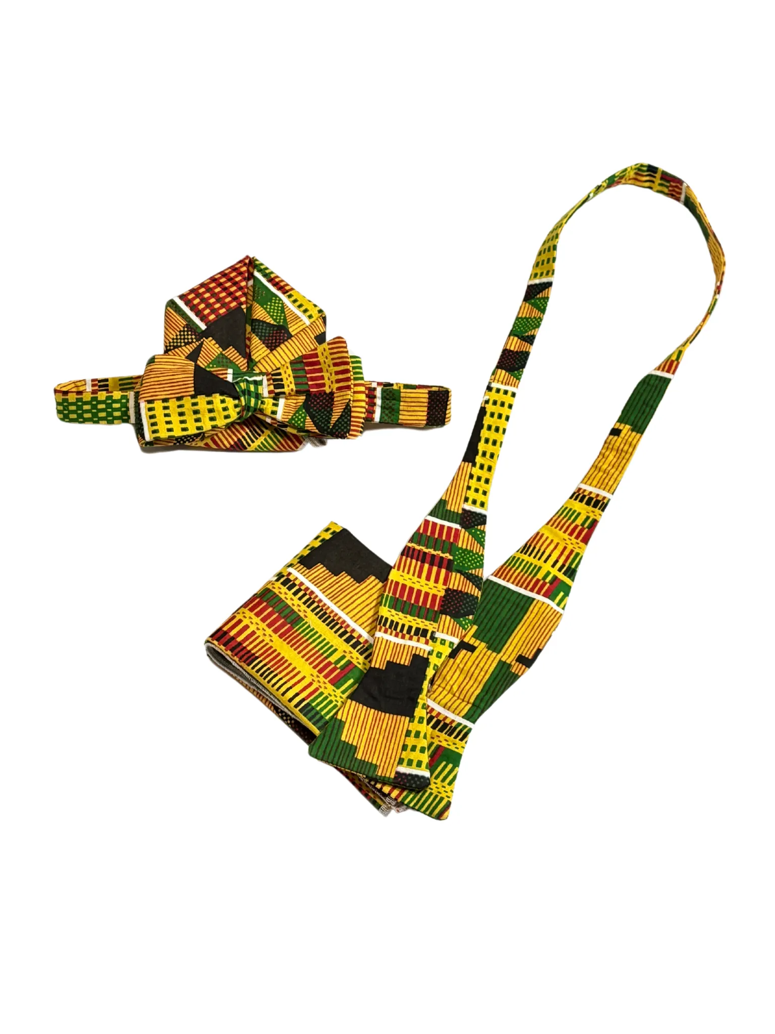 Mens Kente Self Tie Bow Tie Set