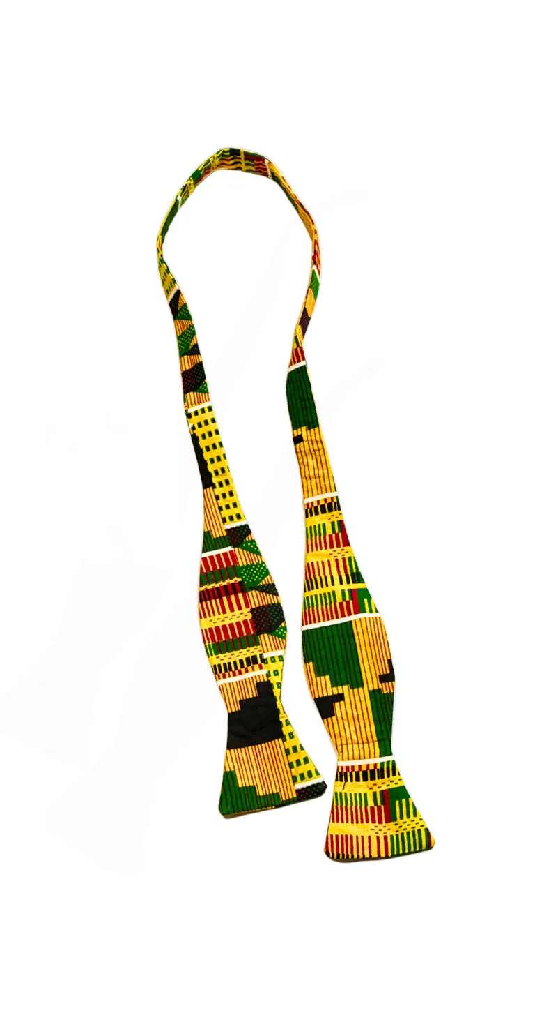 Mens Kente Self Tie Bow Tie Set