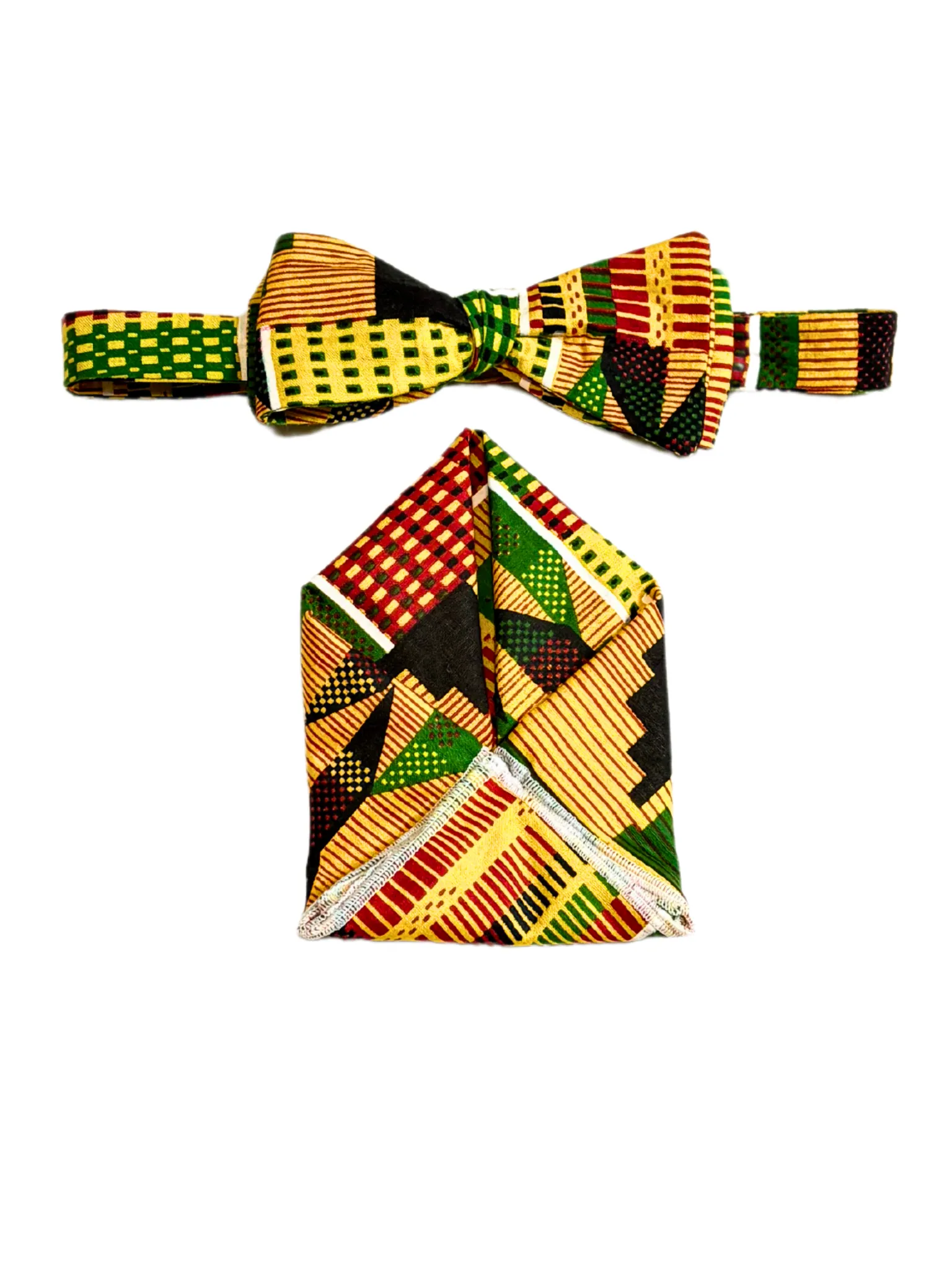 Mens Kente Self Tie Bow Tie Set