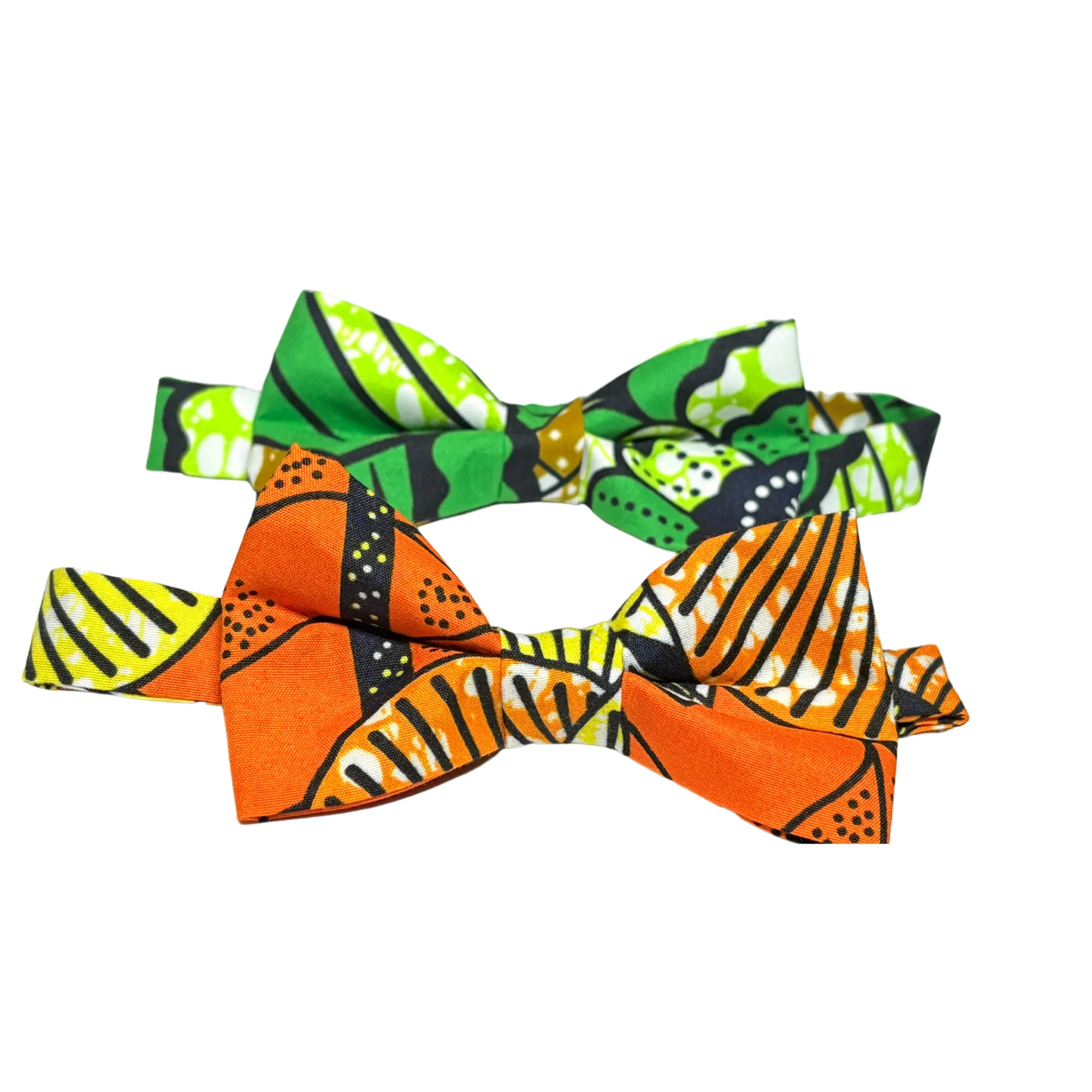 Mens Orange Sunset African Ankara Bow Tie