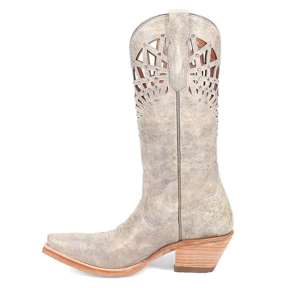 Miley Cut-Outs Rhinestone Snip Toe Pull On Cowboy Boots