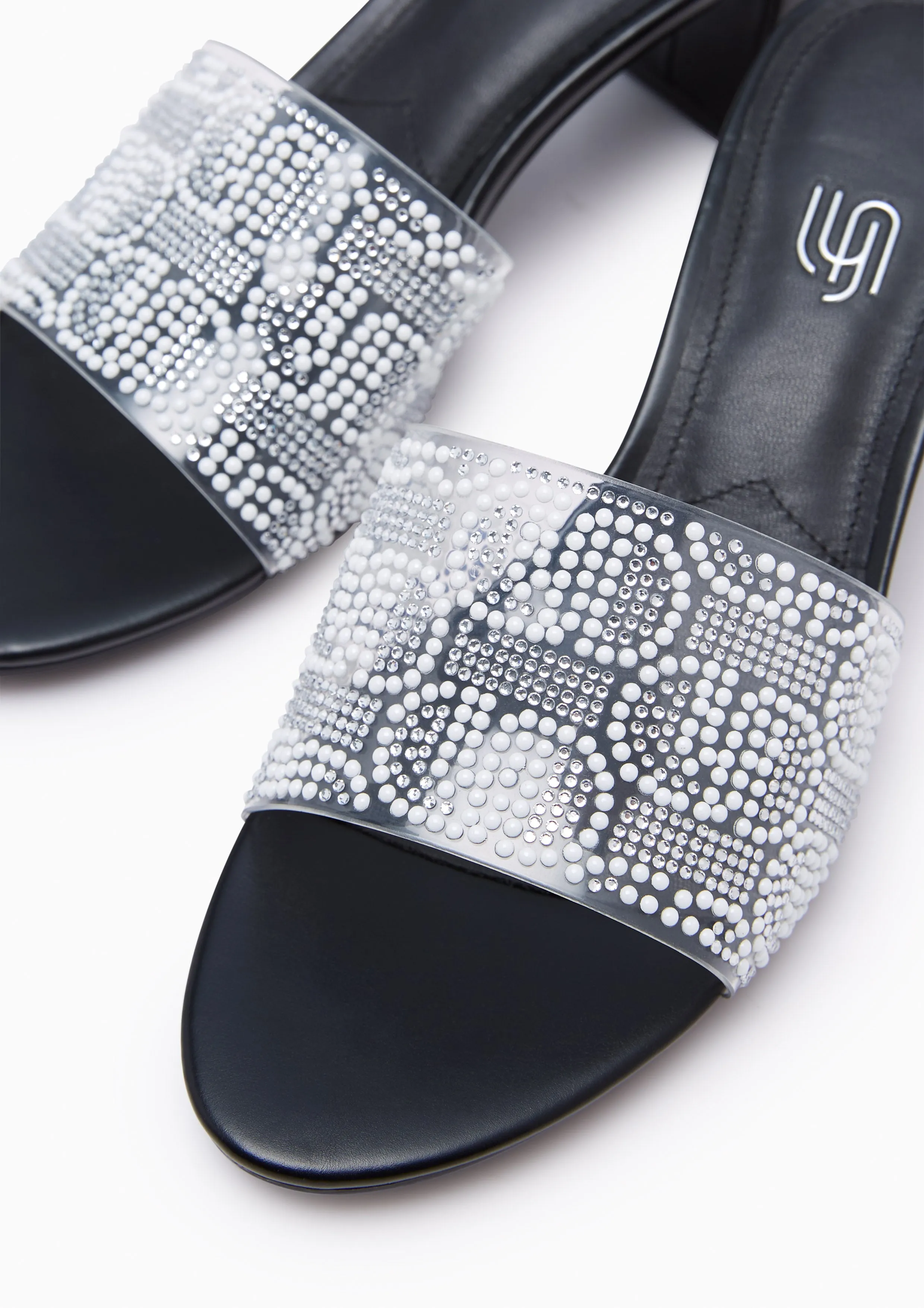 Newly Clear Mid Heels Black