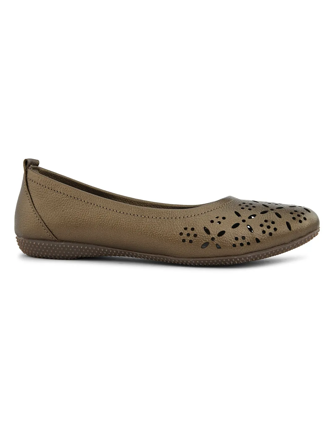 PELLE ALBERO Women Brown Slip-On Belly Flats Sandals