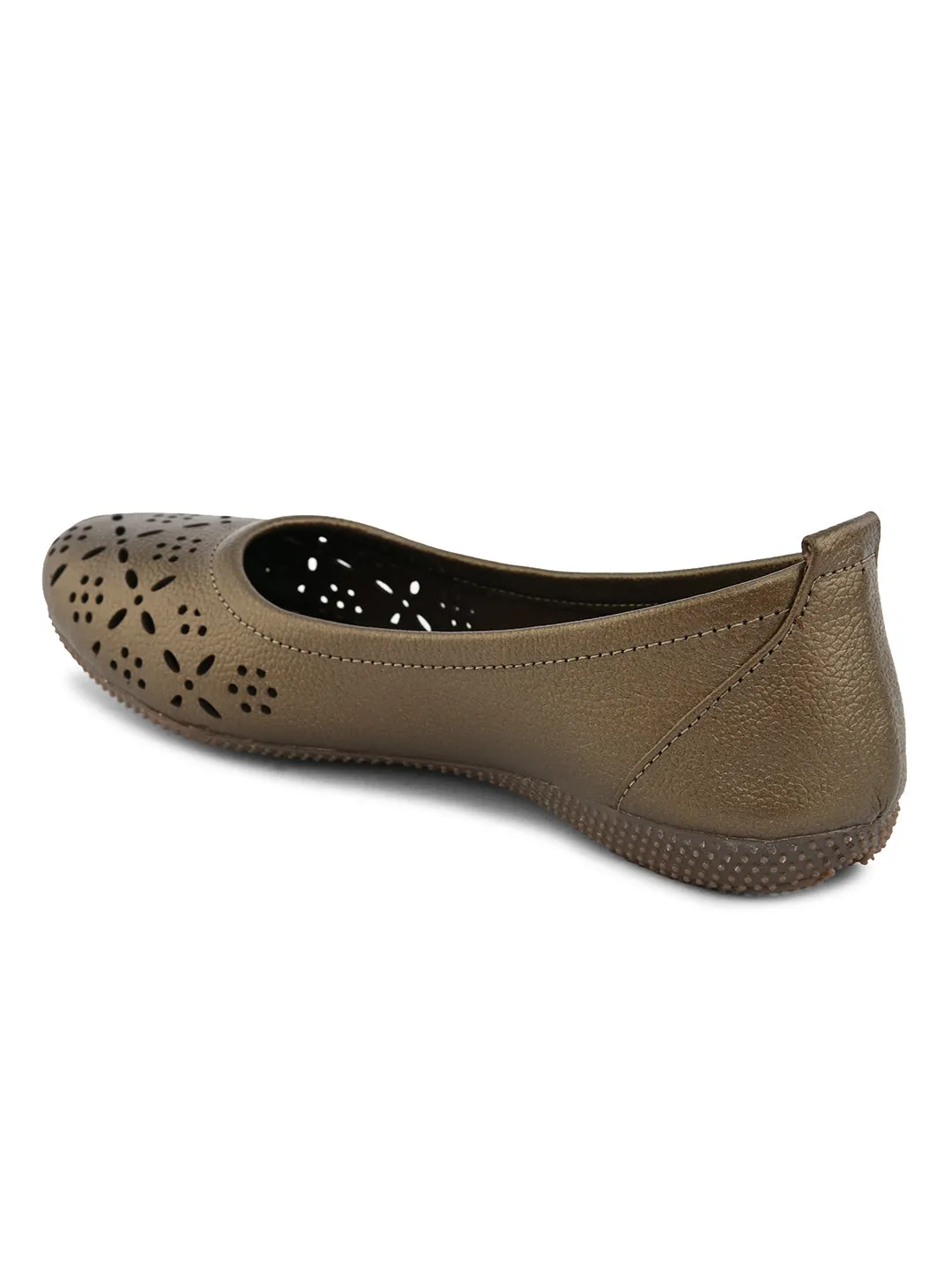PELLE ALBERO Women Brown Slip-On Belly Flats Sandals