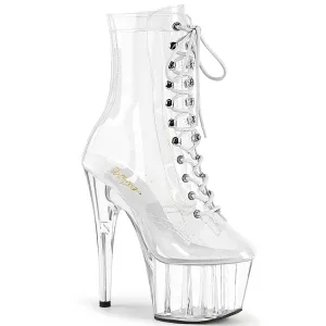 Pleaser Adore 1020C Womens 7" Heel, Platform Front Lace Pole Dance Ankle Boots