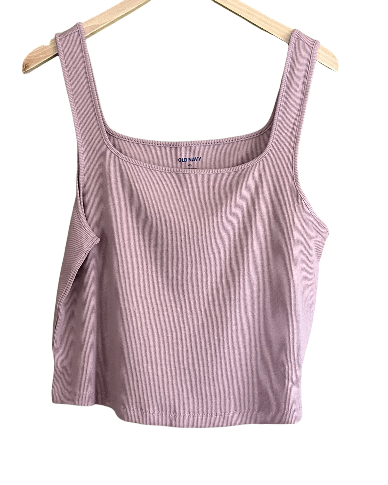 Soft Summer Desert Stone Square Neck Ribbed Knit Tank Top