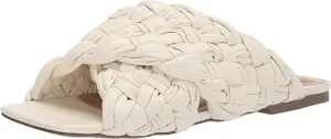 Steve Madden Marina Off White Slip On Mules Slides Open Toe Flat Braided Sandals