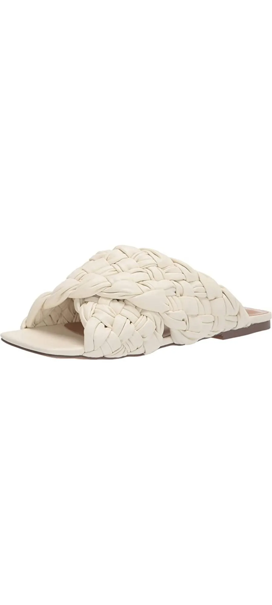 Steve Madden Marina Off White Slip On Mules Slides Open Toe Flat Braided Sandals