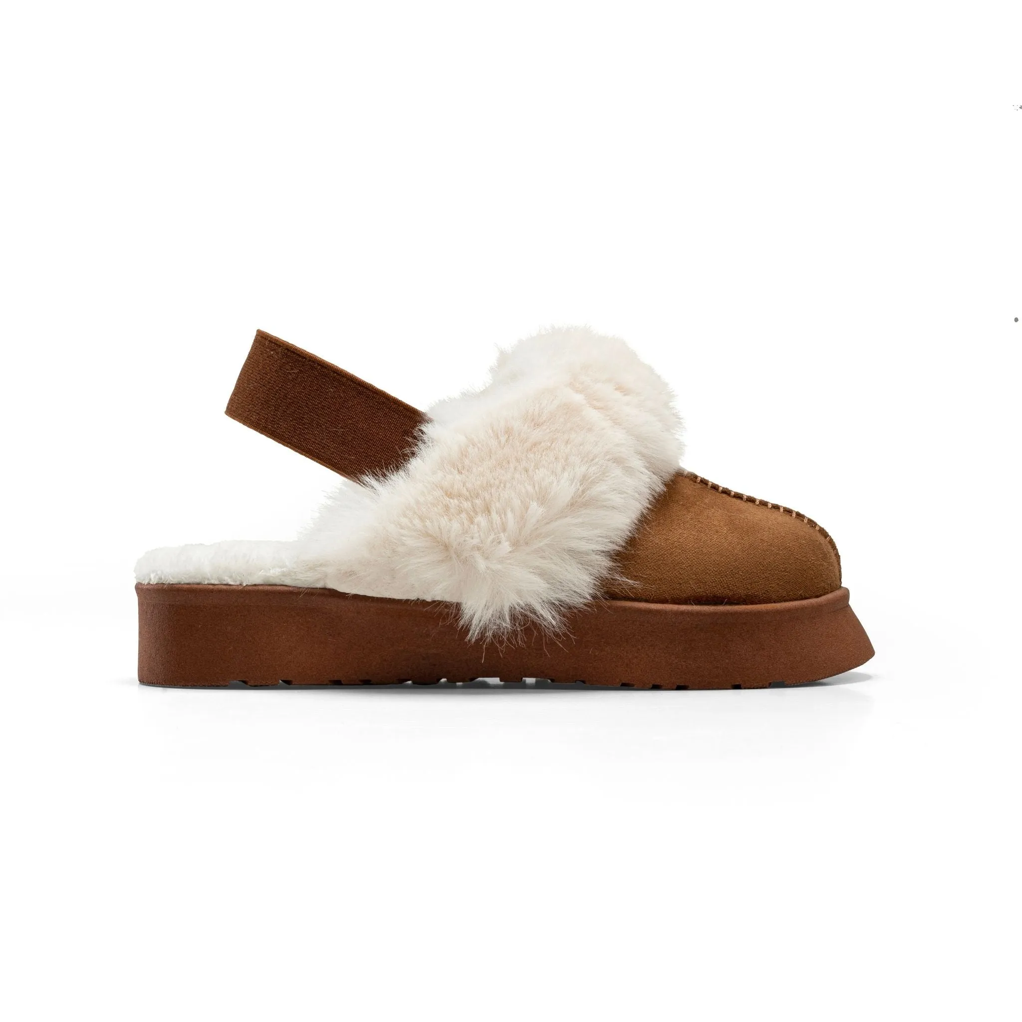 Suede Slingback Clogs - Camel