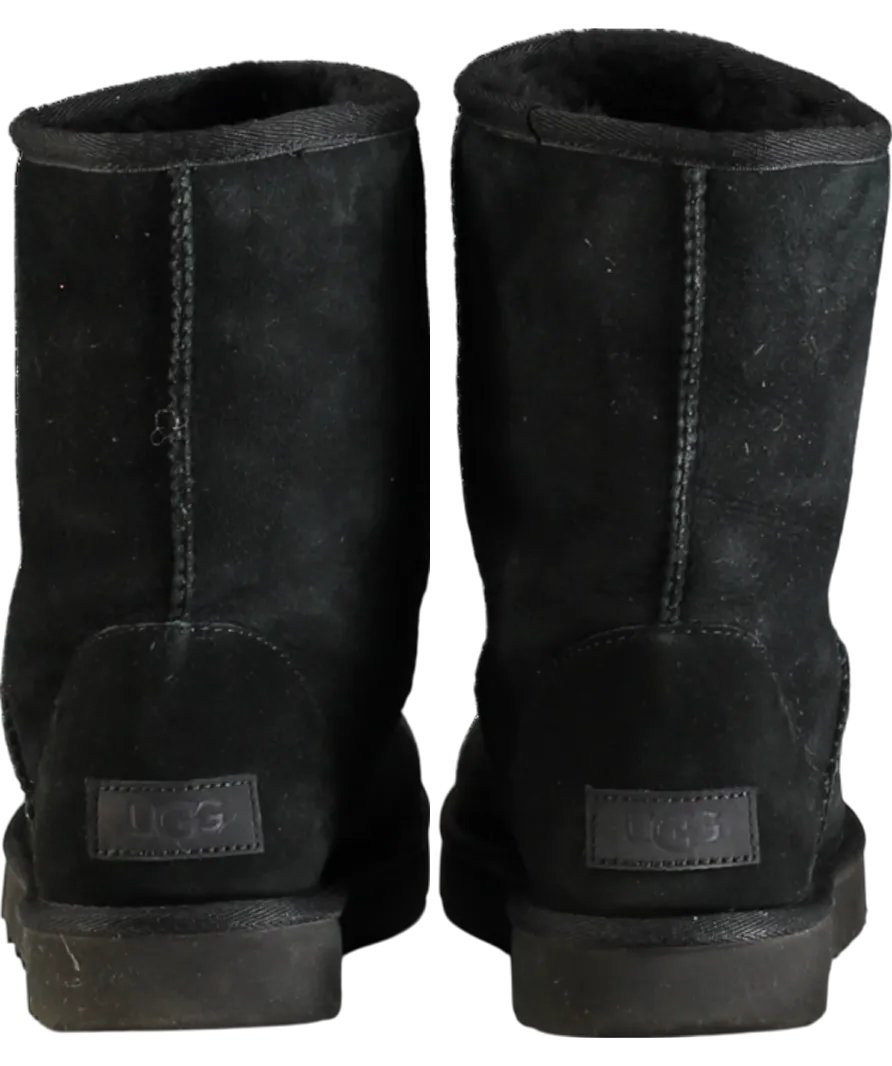 UGG Classic Short Ii Boots Black Suede UK 4 EU 37 