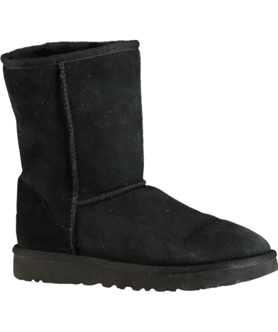 UGG Classic Short Ii Boots Black Suede UK 4 EU 37 