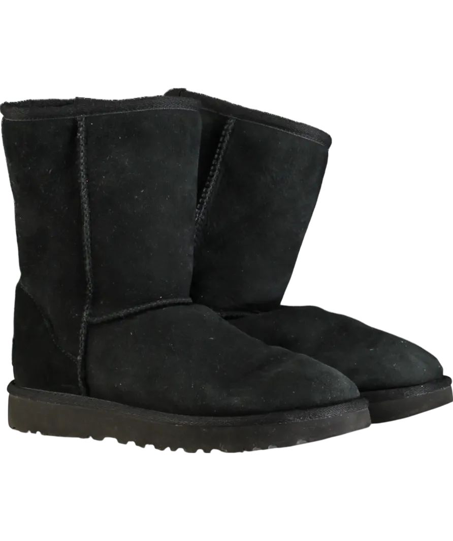 UGG Classic Short Ii Boots Black Suede UK 4 EU 37 