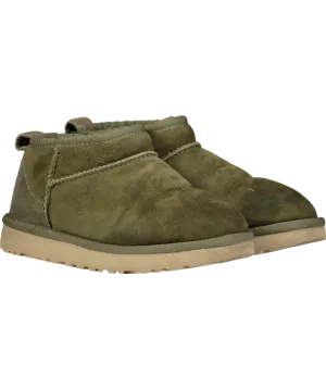 UGG Olive Green Suede Classic Ultra Mini Boots UK 4 EU 37 