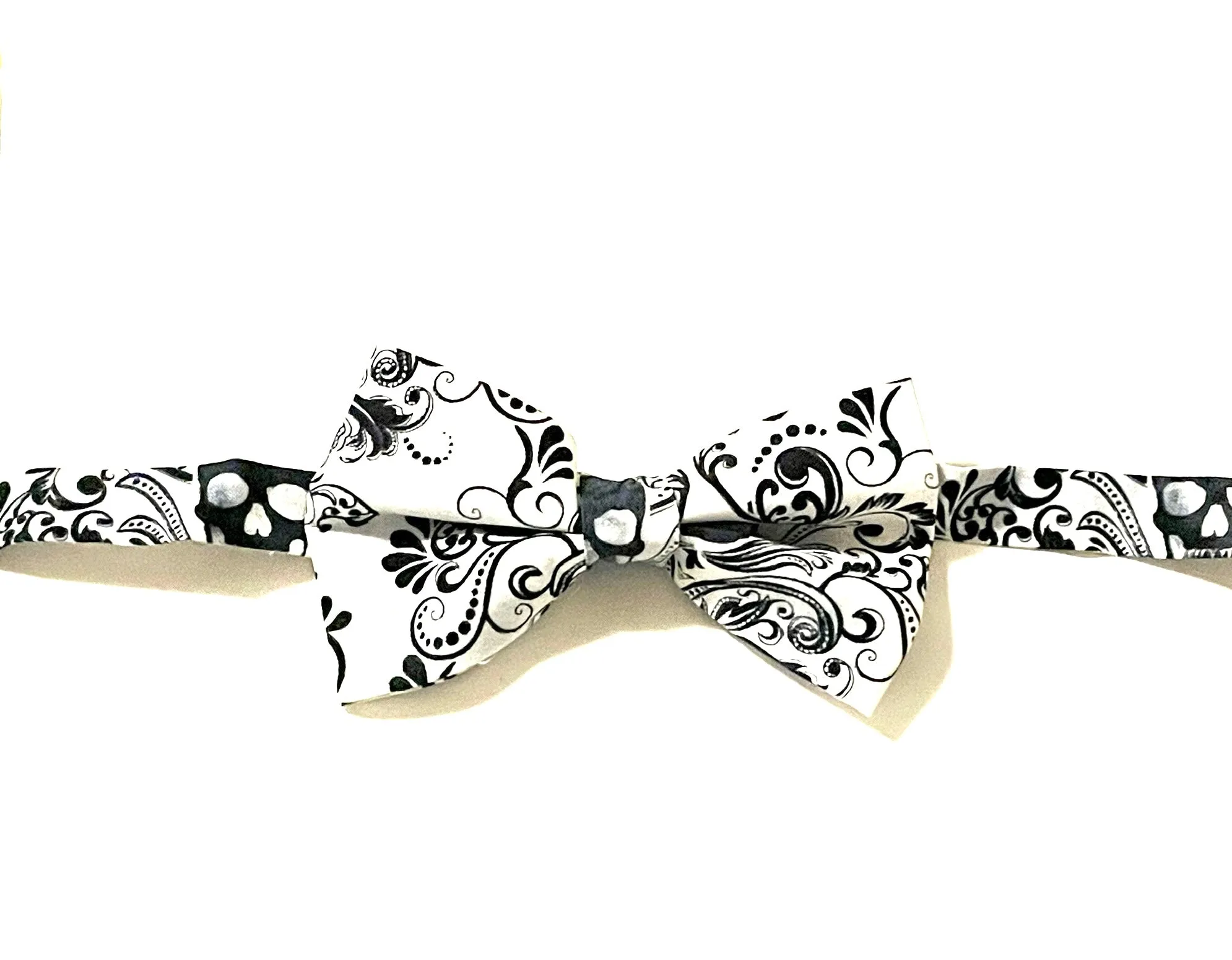 White Skulls Bow Tie