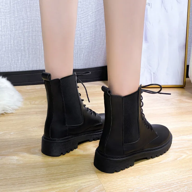 Women's British Round Toe Martin Boots
