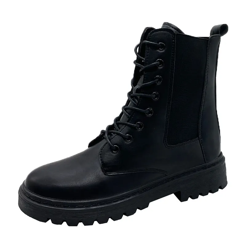 Women's British Round Toe Martin Boots
