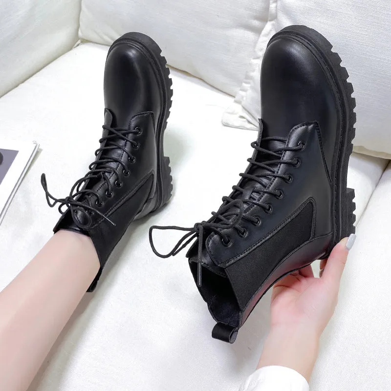 Women's British Round Toe Martin Boots