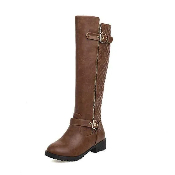 Women's Knee-High Buckle Strap Boots 56280388C