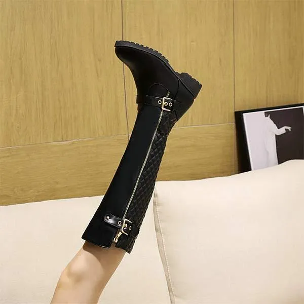 Women's Knee-High Buckle Strap Boots 56280388C