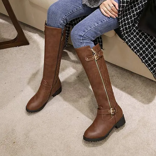 Women's Knee-High Buckle Strap Boots 56280388C